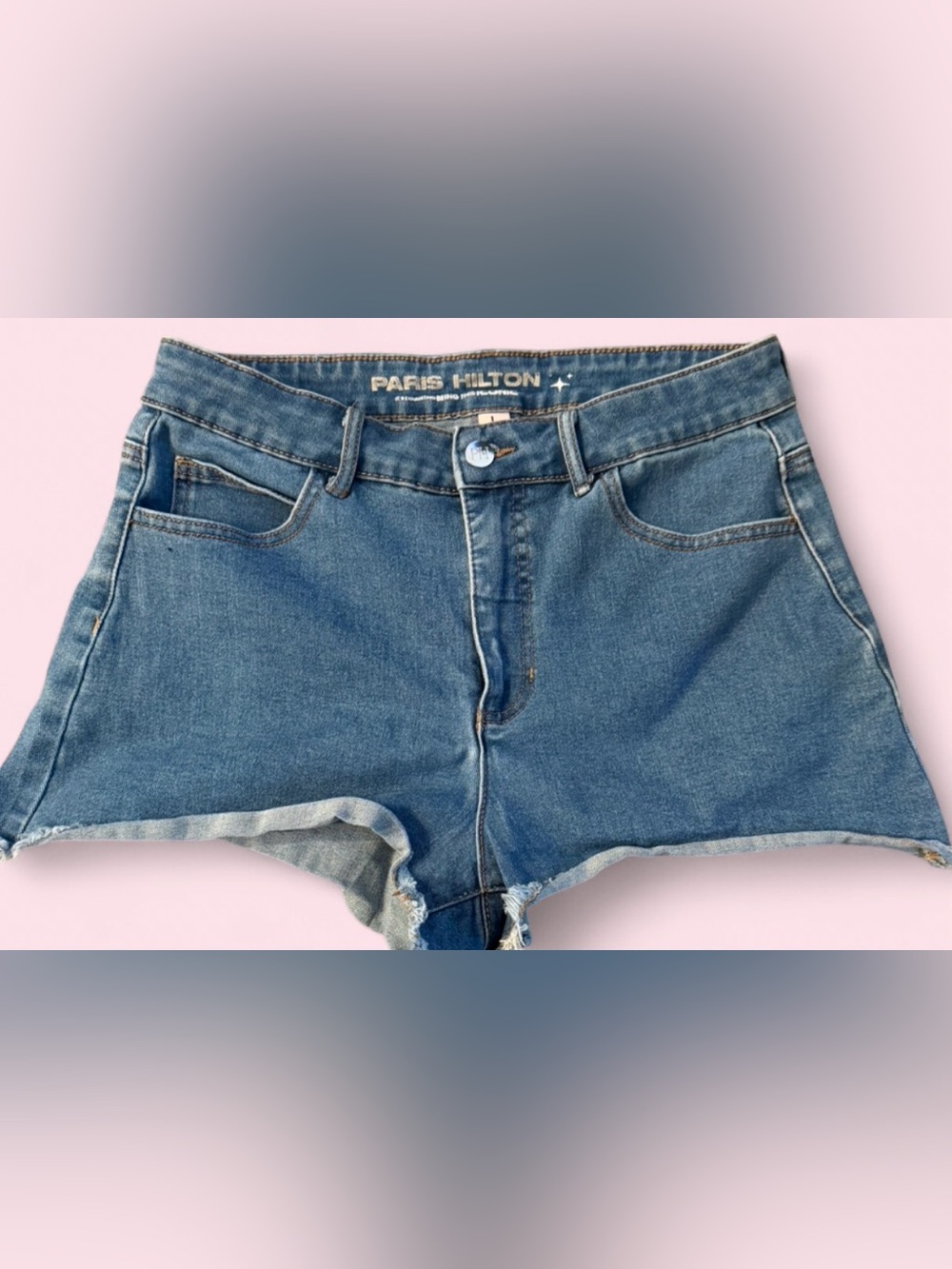 Paris Hilton Medium Blue Denim Cutoff Shorts
